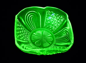 Vintage Uranium Glass Small Bowl, Glows Brightly