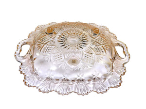 Decorative Pink Shallow Glass Bowl, Pretty Pale Pink Colour