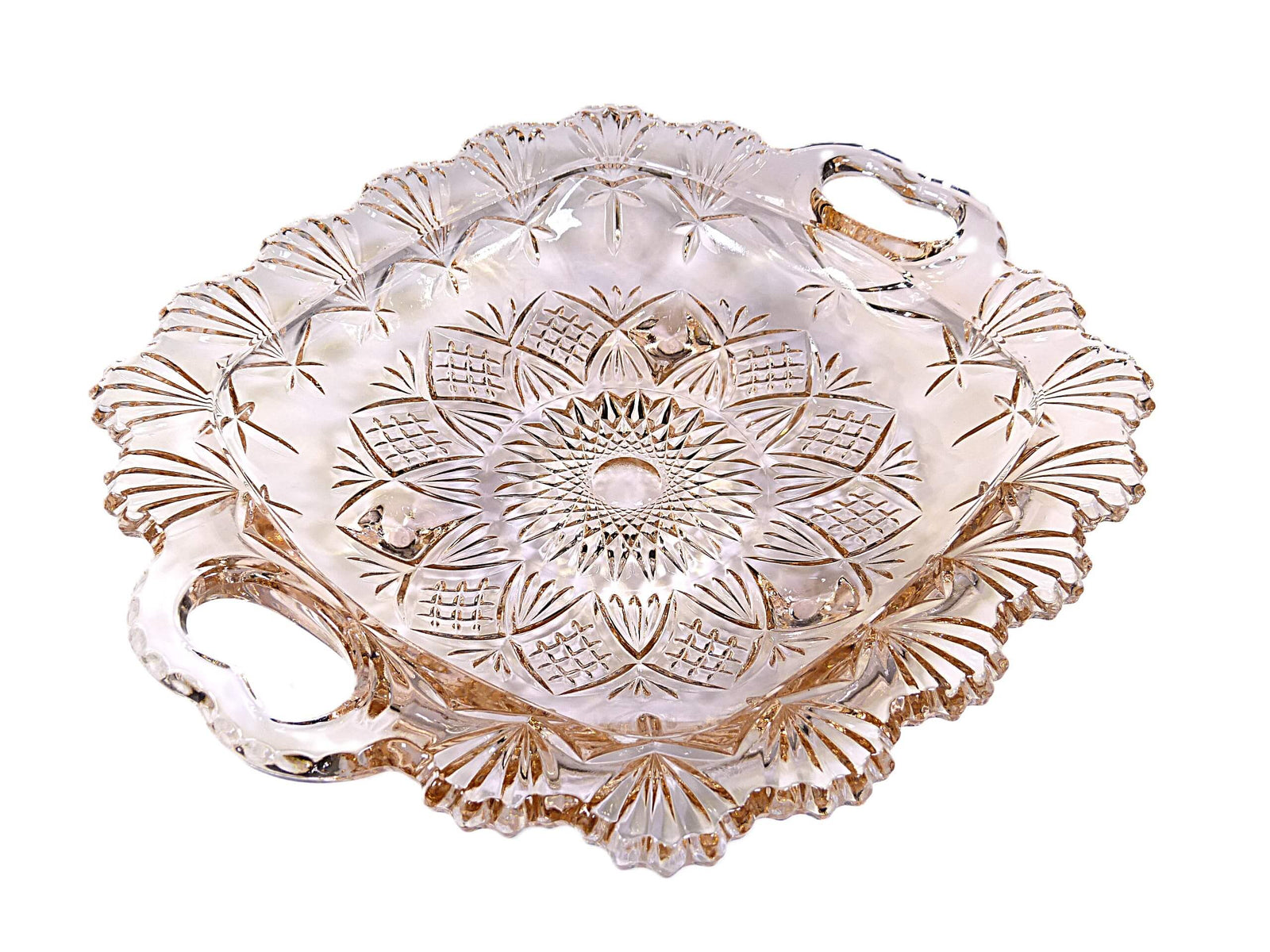 Decorative Pink Shallow Glass Bowl, Pretty Pale Pink Colour