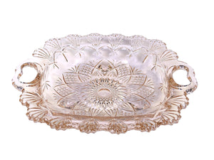 Decorative Pink Shallow Glass Bowl, Pretty Pale Pink Colour