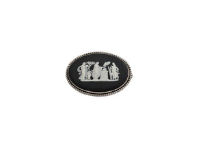 Black Jasperware Brooch, Vintage Wedgwood, Chic Brooch