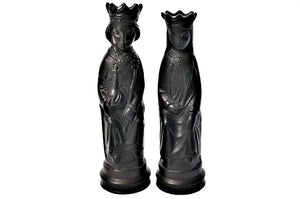 Wedgwood Black Basalt Chess Pieces, 1966, King and Queen