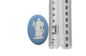 Wedgwood Jasperware Cameo, Blue, 1970's, Floral Lady