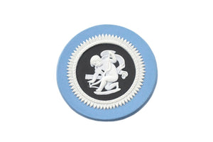 Wedgwood Jasperware Cameo, Tri Colour, Blue, Black and White, 1960's