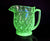 Green Uranium Glass Jug, Vintage Large Glass Pitcher, Stunning