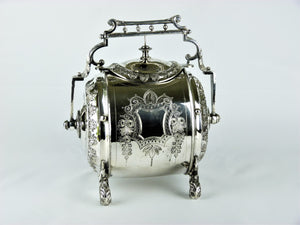 Victorian Silver-Plated Biscuit Barrel, Phillip Ashberry and Sons, Sheffield