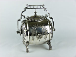 Victorian Silver-Plated Biscuit Barrel, Phillip Ashberry and Sons, Sheffield