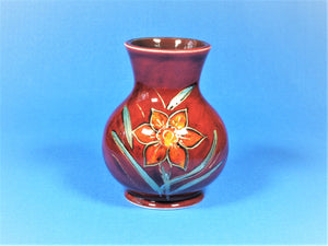 Anita Harris Art Pottery, "Daffodil" Vase, Small Bright Vase