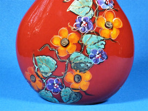 Red Vase, Anita Harris Art Pottery, Garland Teardrop Vase
