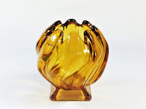 Bagley Amber Glass Posy Vase