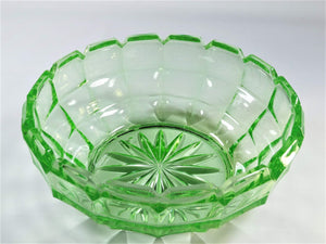 Uranium Glass Large Bowl, Magnificent Art Deco Green Bowl