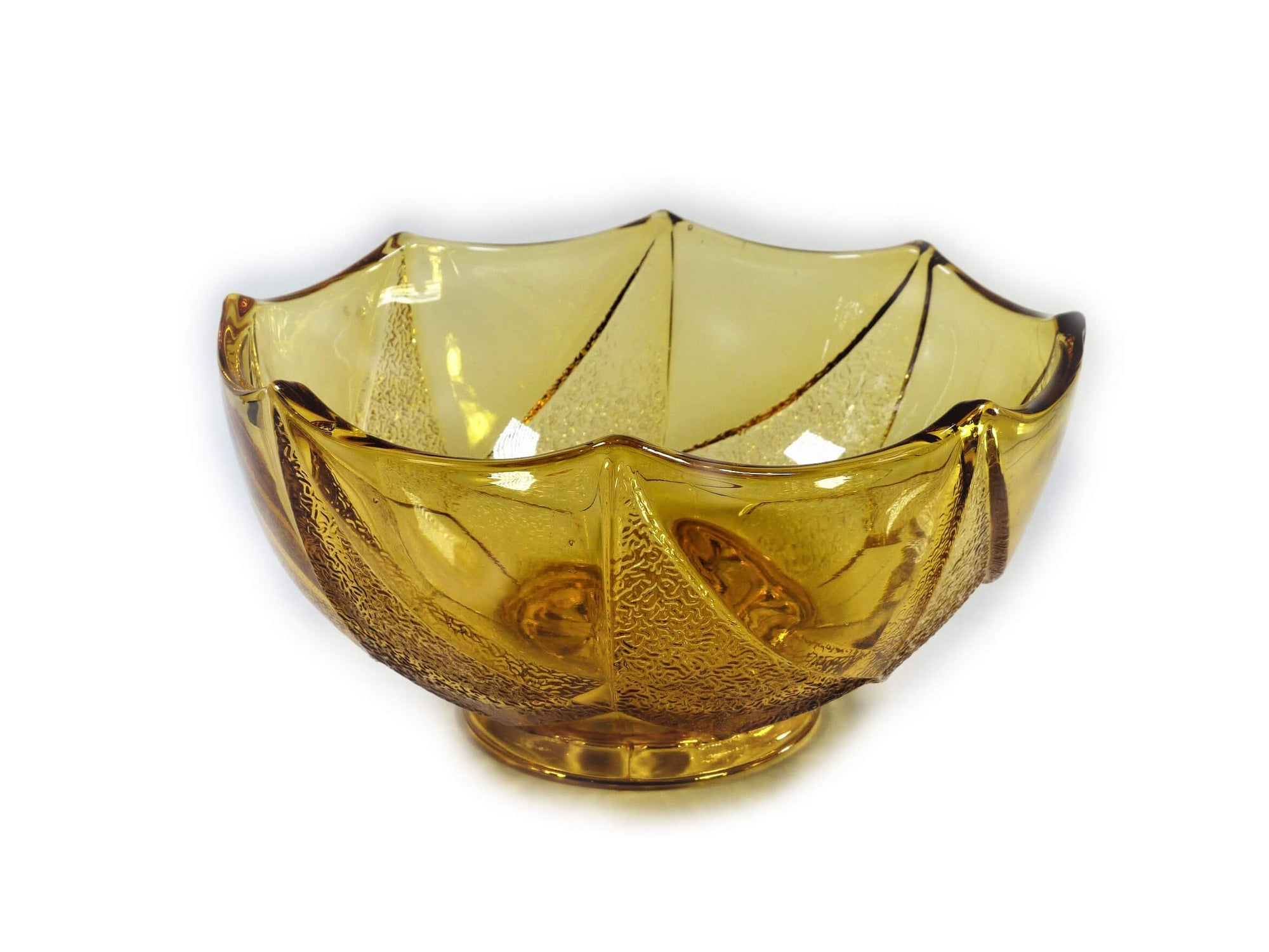 Art Deco Amber Glass Bowl, Sowerby 1940's Serving Bowl