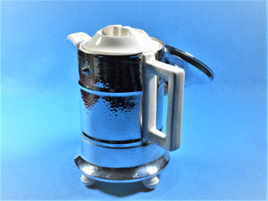 Vintage Insulated Coffee Pot, Heatmaster Coffee Pot, Chrome and China
