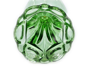Art Deco Green Glass Vase, Rosice Flower Vase, 1930's