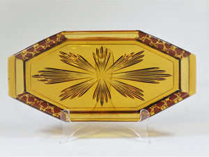 Amber Glass Dressing Table Set, 1930's, Art Deco Bedroom Set