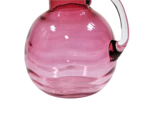 Cranberry Glass Jug, Cranberry Glass Pitcher, Stunning Water Jug