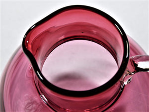 Cranberry Glass Jug, Cranberry Glass Pitcher, Stunning Water Jug