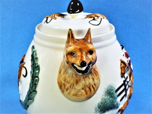 Fox and Hounds Hunting Scene Teapot, Portland Pottery
