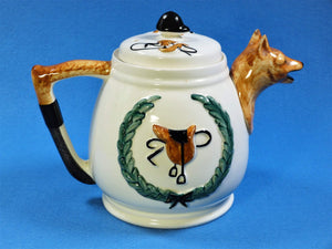 Fox and Hounds Hunting Scene Teapot, Portland Pottery