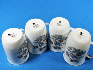 Wedgwood Kutani Crane Mugs, Set of Four, Attractive pattern
