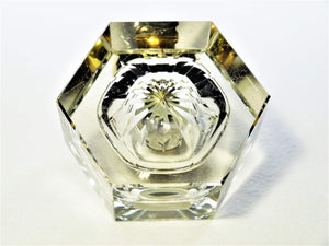 Vintage Glass Ink Bottle, Office Accessory, Heavy Glass Inkwell