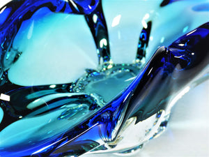Josef Hospodka Glass Bowl, Chribska Glass, Lip Bowl