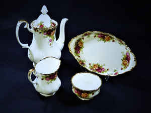 Vintage Royal Albert Old Country Roses Coffee Set, Made in England