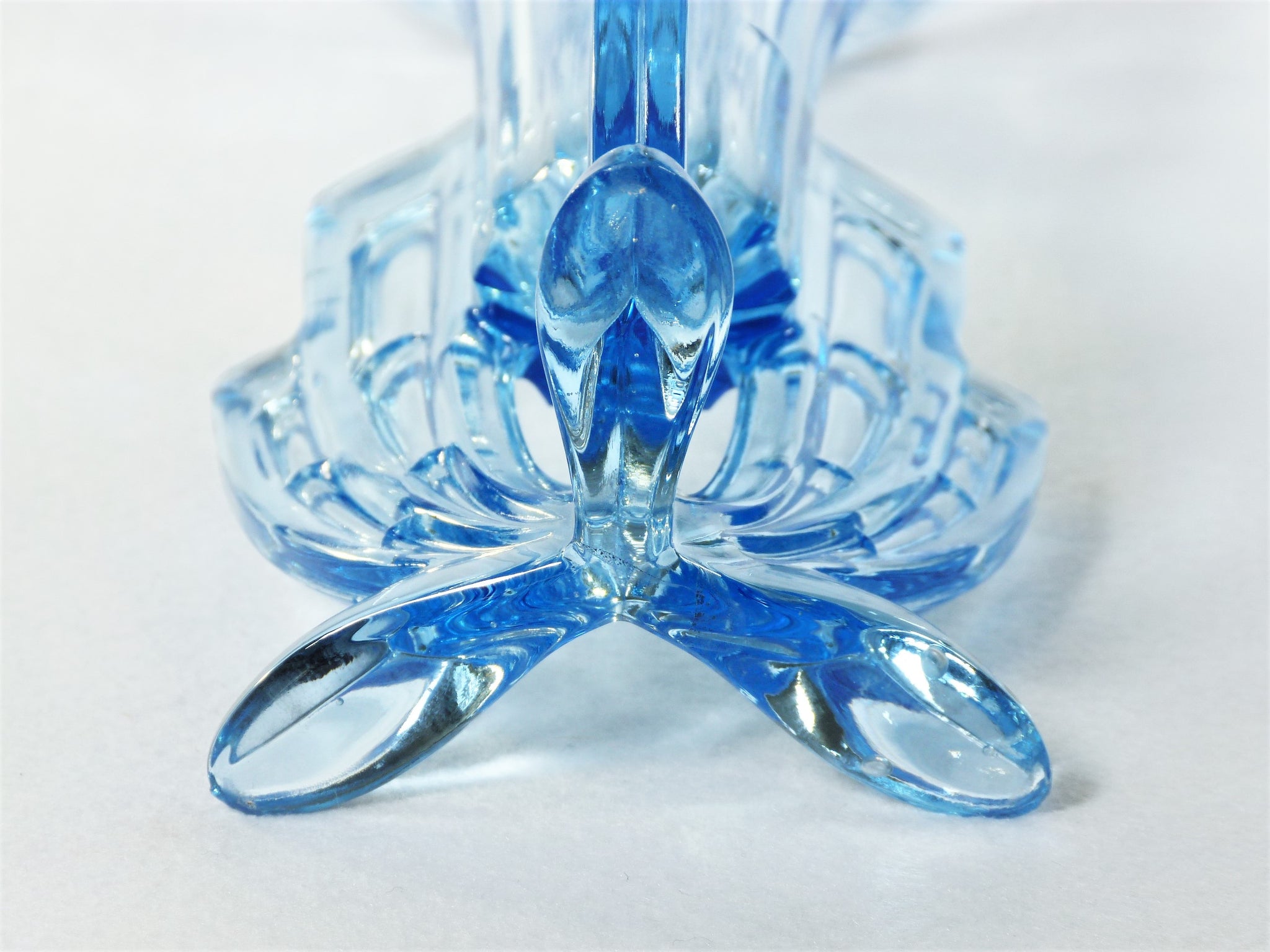 Art Deco Blue Glass 'Rocket' Vase, 1930's DecorativeVintage
