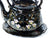 Victorian Jackfield Teapot and Trivet Stand, Black Glaze Pottery