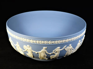 Magnificent Wedgwood "Dancing Hours" Bowl, Blue Jasperware, Beautiful Condition