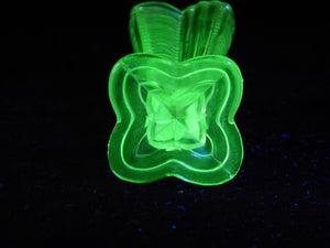 Uranium Glass Vase, Small Art Deco Vase, Glows Beautifully