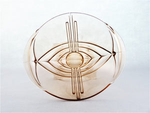 Stolzle Pink Glass Bowl, Art Deco 1930's Czech Bowl, Superb Footed Base