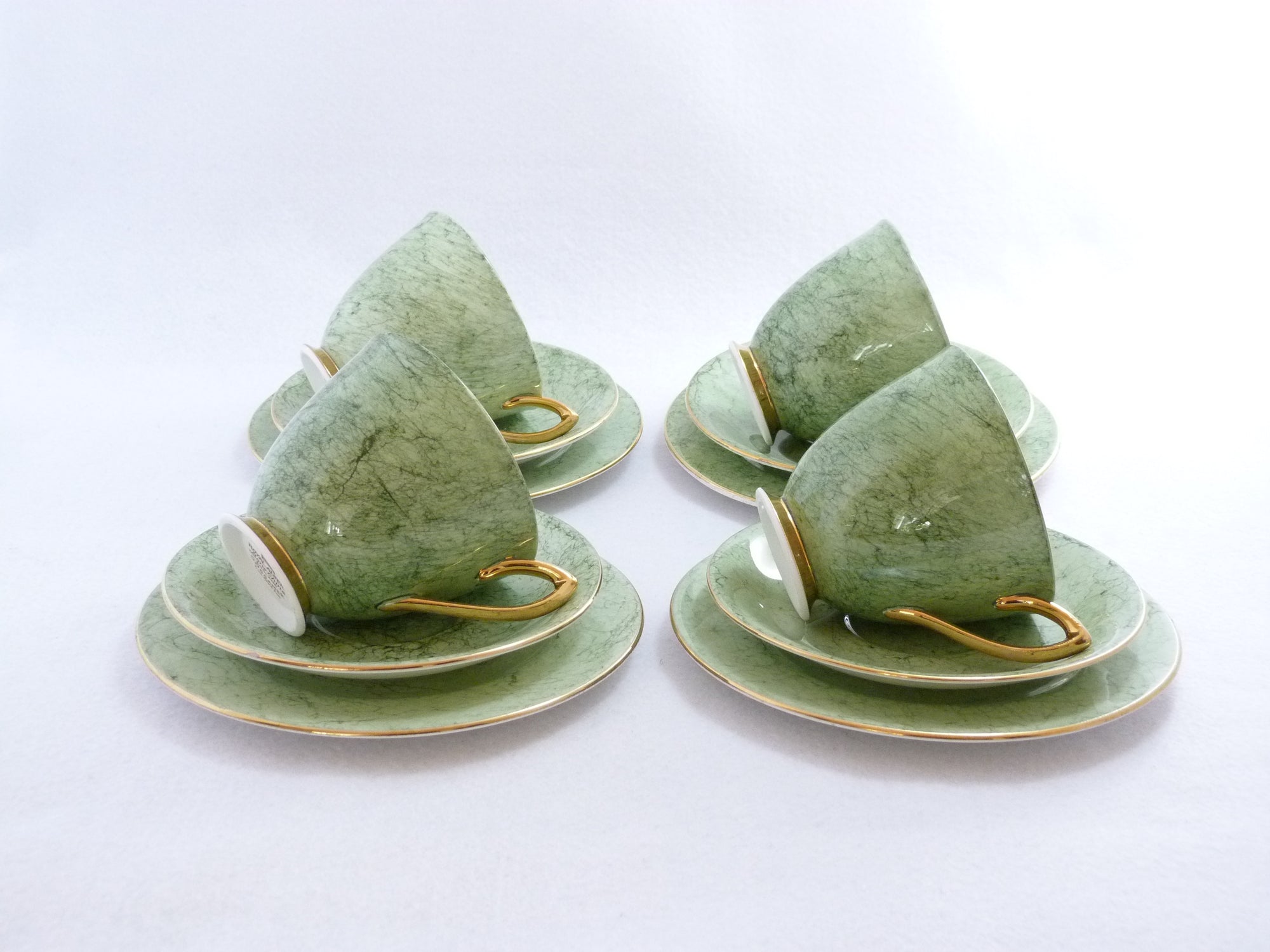 Royal Albert Tea Set, Green 'Gossamer' Pattern, English Bone China