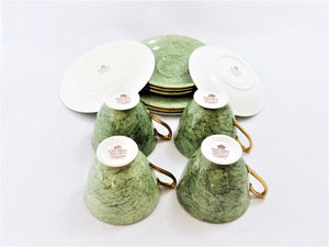 Royal Albert Tea Set, Green 'Gossamer' Pattern, English Bone China
