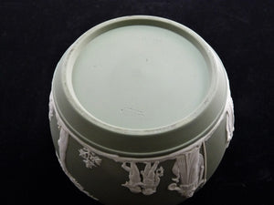 Wedgwood Jasperware Tobacco Jar, Green, 1956, Very Attractive