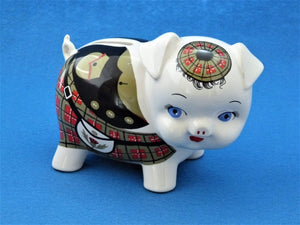 Money Box Kilted Pig, Fun China Pig, Sadler England Money Bank