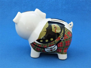 Money Box Kilted Pig, Fun China Pig, Sadler England Money Bank