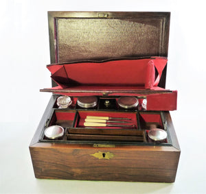 Victorian Ladies Vanity Box, Fully Fitted, Original Bottles, A Beautiful Box