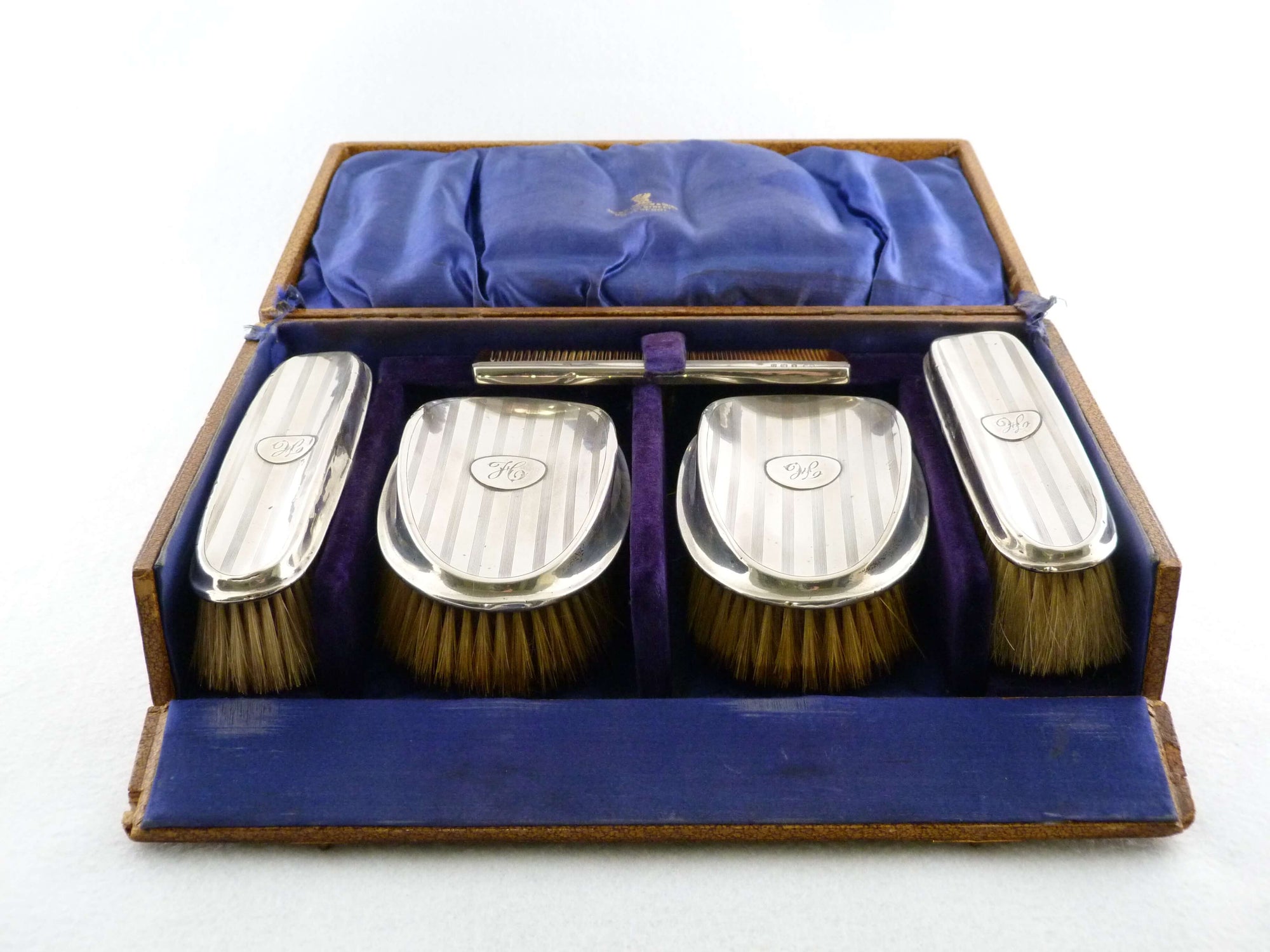 Sterling Silver Men's Grooming Set, Birmingham 1912, Original Box