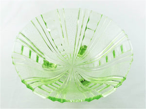 Uranium Glass Large Bowl, Stunning Art Deco Green Bowl