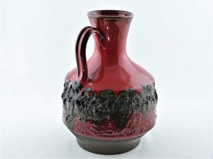 German Lava Pottery Jug, Handarbeit Vase, 1960's - 70's, Retro Deco
