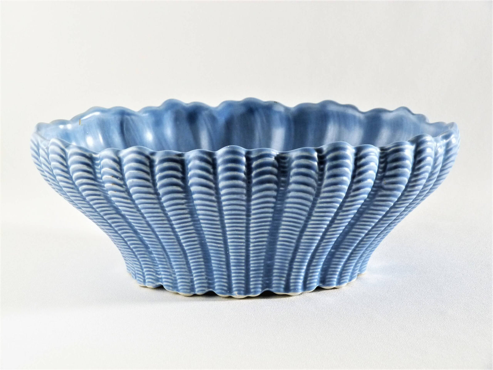 Sylvac Large Blue Fruit Bowl, No 1278, Shell Design, Beautiful Colour