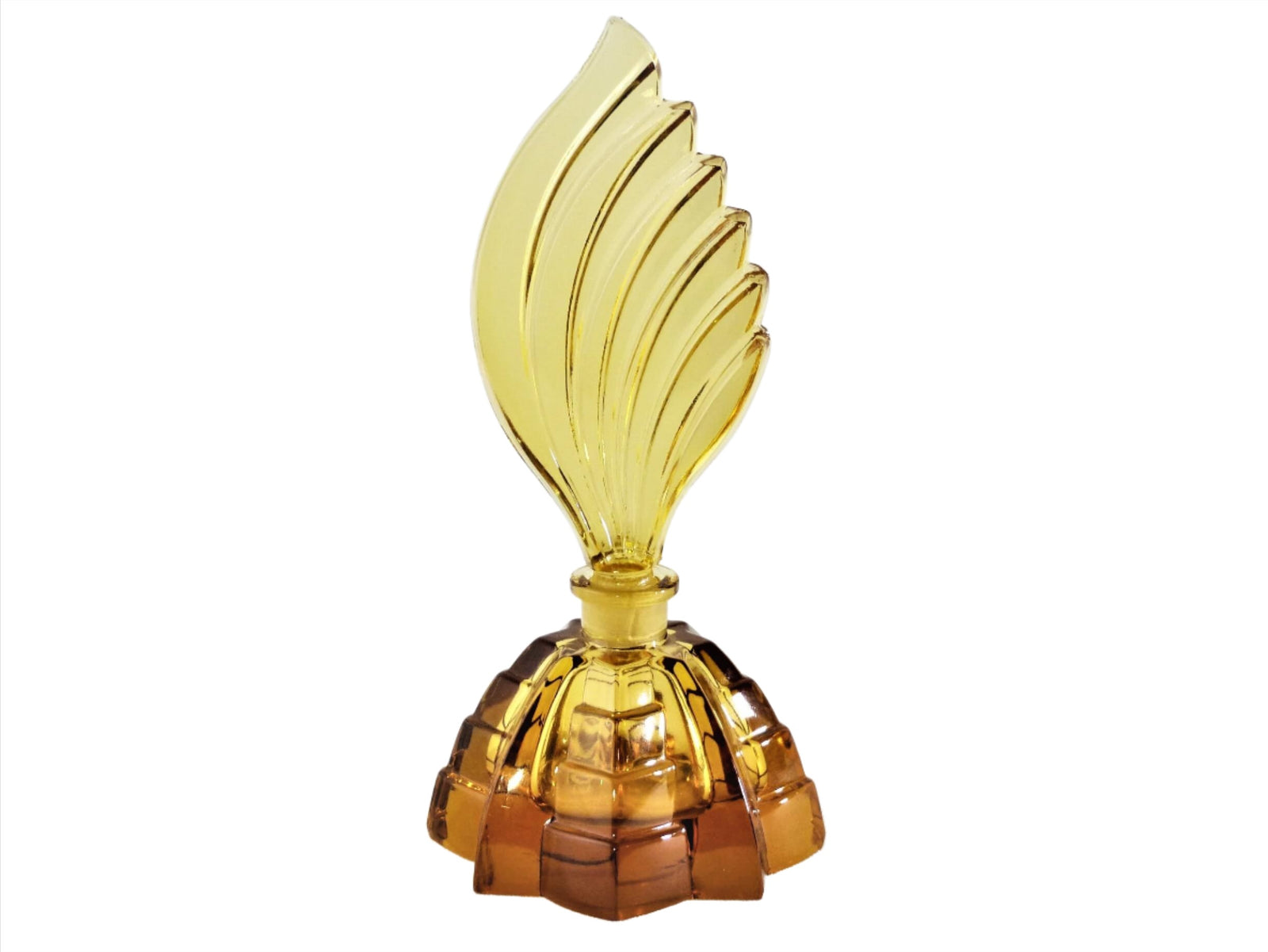 Amber Glass Perfume Bottle, Art Deco Style, Beautiful Gift