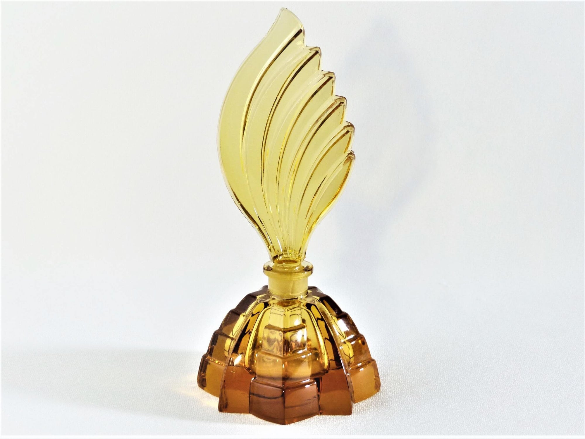 Amber Glass Perfume Bottle, Art Deco Style, Beautiful Gift