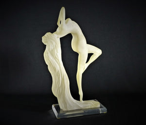 Art Deco Style Frosted Resin Figurine, W. Anina, Stunning
