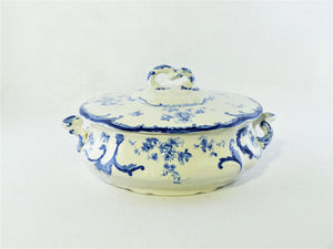 Ridgways "Chiswick" Covered Vegetable Dish, Flow Blue, No 293234
