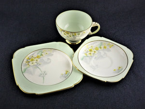 Paragon Cup, Saucer and Plate, Primula Pattern, English mid 1930's