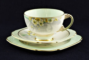 Paragon Cup, Saucer and Plate, Primula Pattern, English mid 1930's