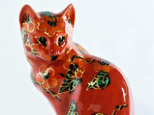 Anita Harris Cat, Hand Painted Red Sitting Cat, Stunning