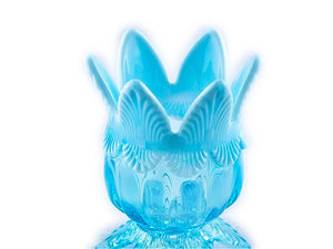 Victorian Blue Spill Vase, Davidson Pearline Glass, "Lady Caroline"